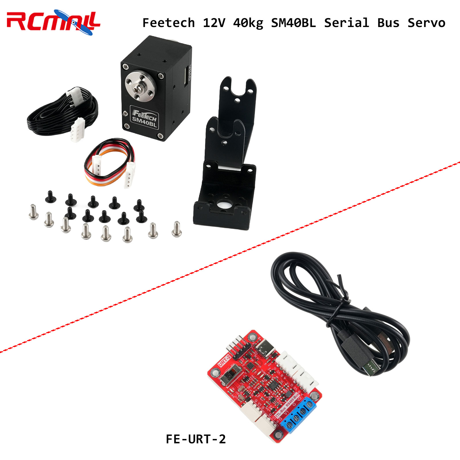 Robot Arm Motor - Feetech 12V 40kg SM40BL シリアルポートバスサーボ RS485