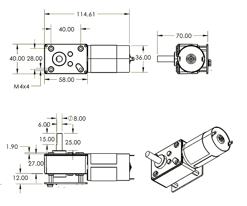 Robot Arm Motor - ASMC-LQ ASME-SQ 60/70/120KG ウォームギア減速サーボモーター 360 °