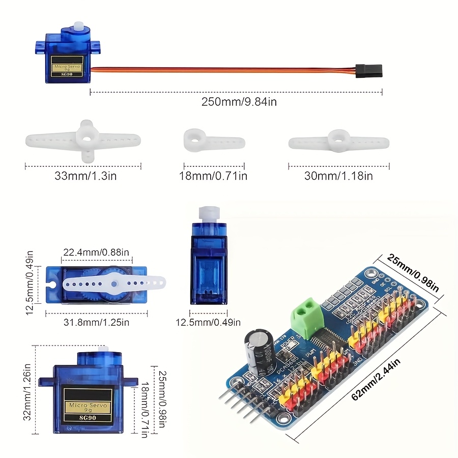 SG90 9Gサーボモーター5個 + 16チャンネルPWMサ - Robot Arm Motor のレビューと価格