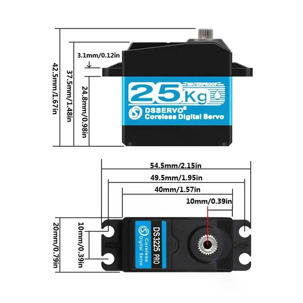 DS3225 プロ 25kg コアレスデジタルサーボ RC  - Robot Arm Motor のレビューと価格